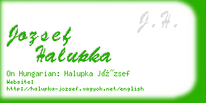 jozsef halupka business card